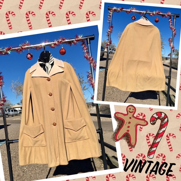 Vintage Jackets & Blazers - 1960s Wool Cape, Satin Lined, Vintage Retro